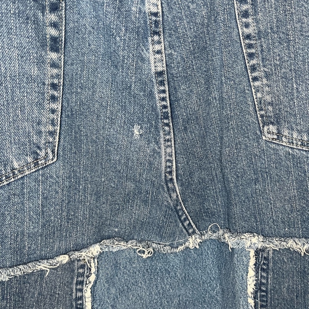 Wrangler x Vintage Reworked Upcycled Pieced Denim Midi Skirt Plus Size - Picture 8 of 10